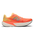 mens new balance fuel cell rebel version 5 in the tangerine heat colour, light, bouncy daily trainer, inside side profile.
