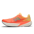 mens new balance fuel cell rebel version 5 in the tangerine heat colour, light, bouncy daily trainer, side profile.