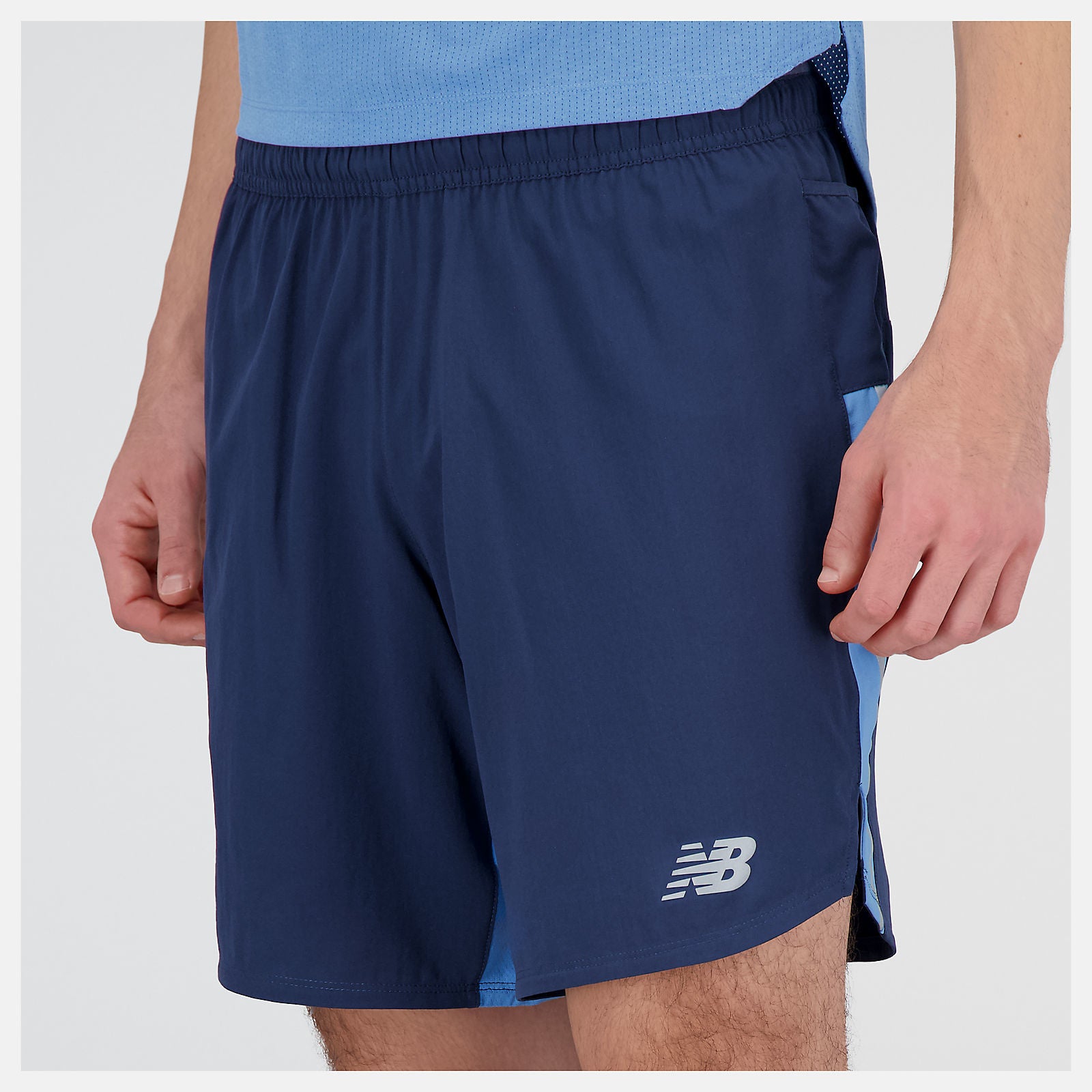New Balance Graphic Impact Run 7 Inch Running Short For Men Navy Colour