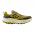 new balance hierro 9 for men, cushioned gravel trail running and walking shoe, dark yellow with black side profile of shoe on white background