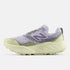 new balance hierro v9 womens, cushioned trail and mixed terrain running and walking shoe, light greyish purple and cream colour, side profile of shoe