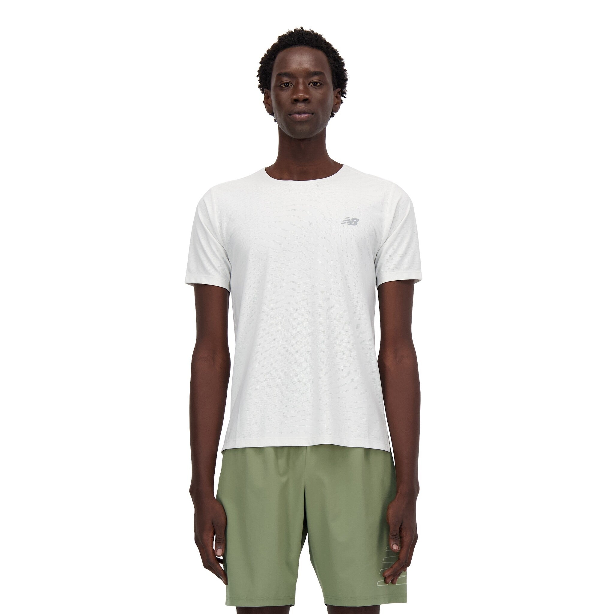New Balance Jacquard Short Sleeve Tee For Men White Colour breathable 