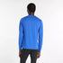 new balance athletics long sleeve shirt for men, lightweight breathable long sleeve top, royal blue colour, man wearing long sleeve blue nb top with black tights from behind