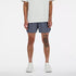 new balance rc short for men, lightweight 5in length running short for men, grey colour, male model chest down wearing grey nb shorts and white shirt with white shoes