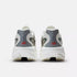 new balance supercomp rebel womens, lightweight speed training and racing road running shoe, white with silver and grey details, heels of shoes