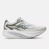 new balance supercomp rebel womens, lightweight speed training and racing road running shoe, white with silver and grey details, side profile of shoe