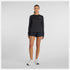 woman wearing NB athletics long sleeve run top in black
