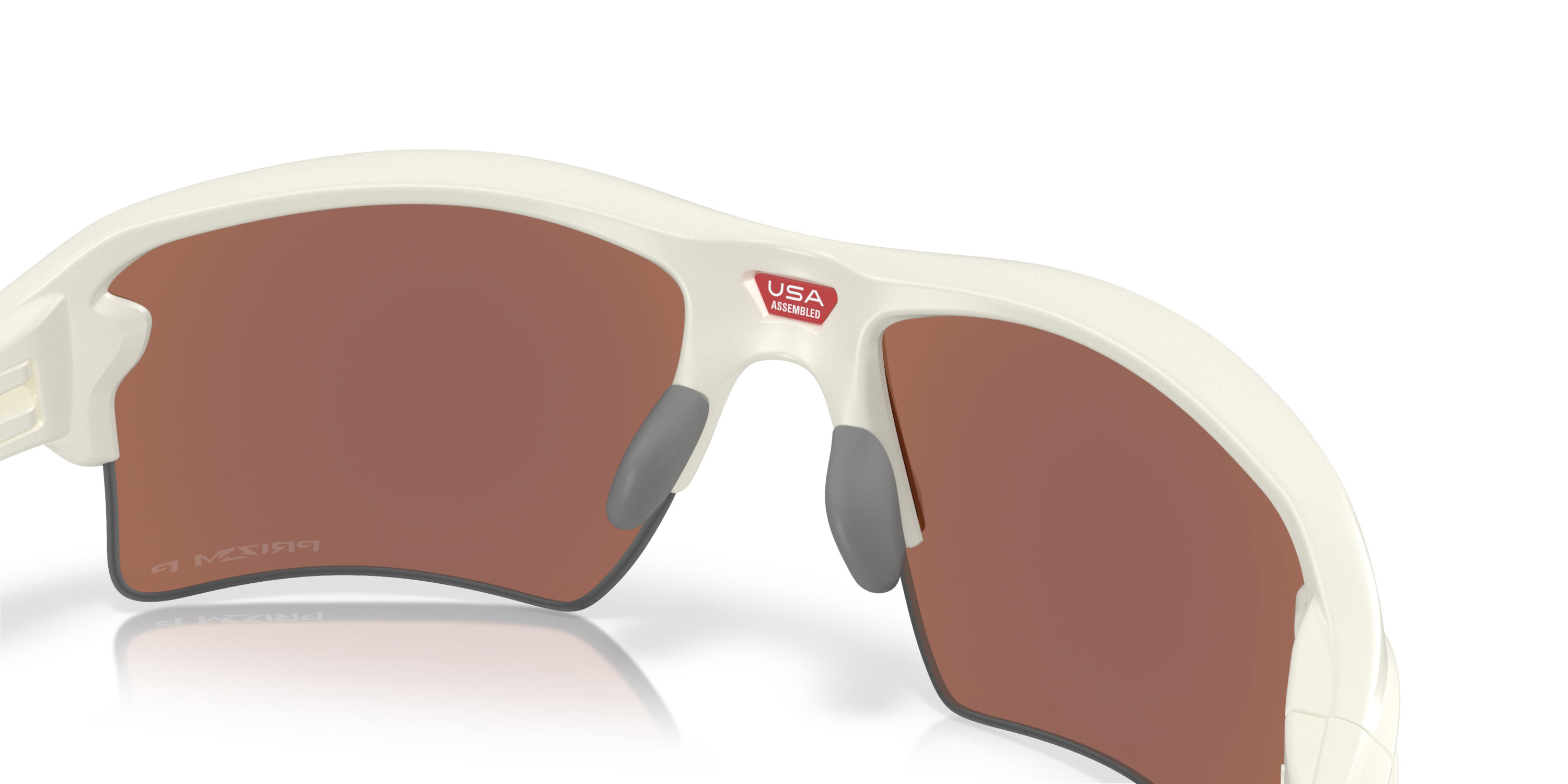 White oakley flak 2.0 XL sunglasses with light blue lenses