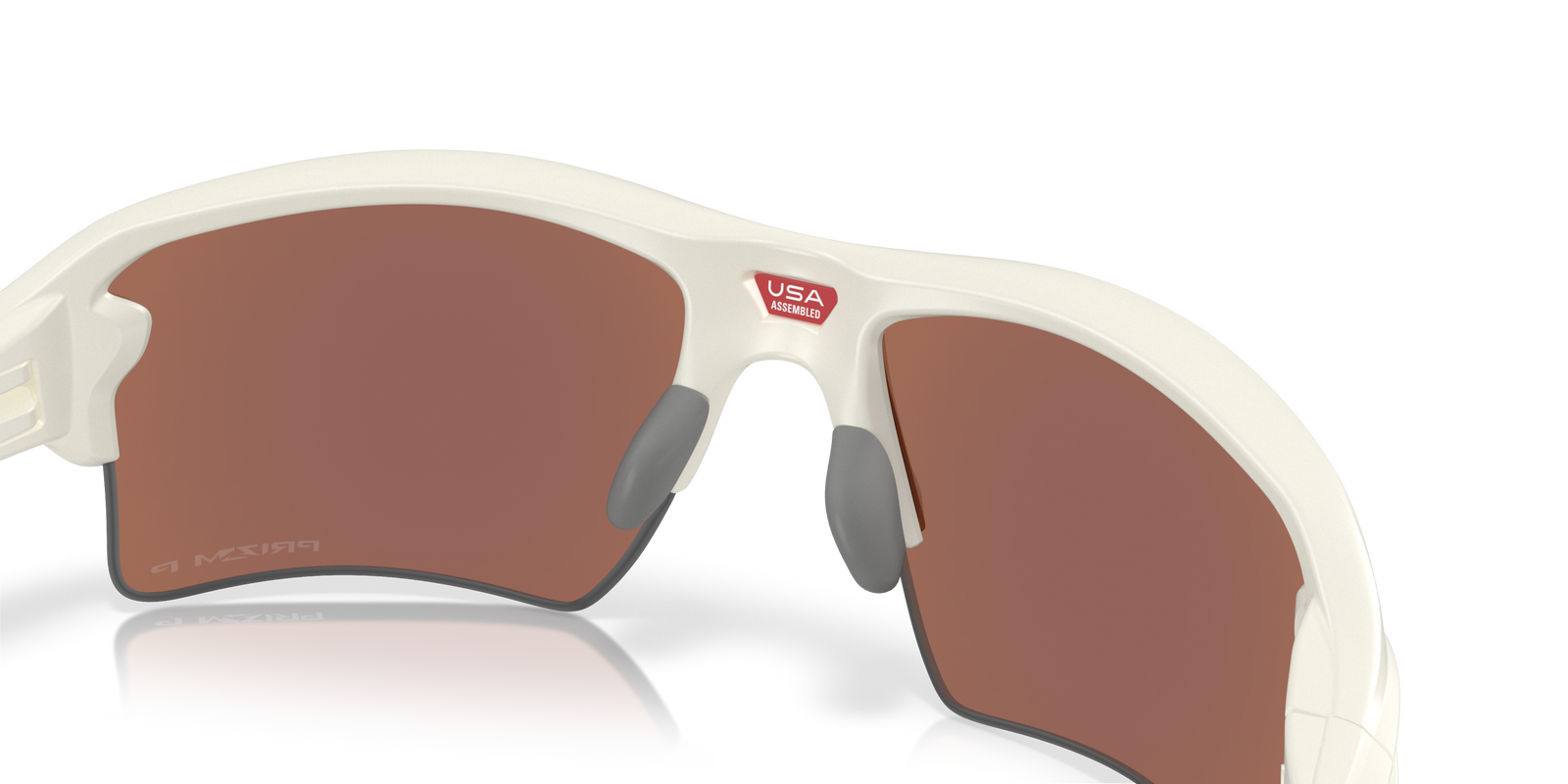 White oakley flak 2.0 XL sunglasses with light blue lenses