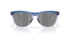 front of oakley frogskin fortnite sunglasses, classic style polarised sunglasses, blue and grey frame with dark grey lense