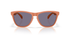 front of oakley frogskin sunglasses, classic style polarised sunglasses, orange frame with dark lense