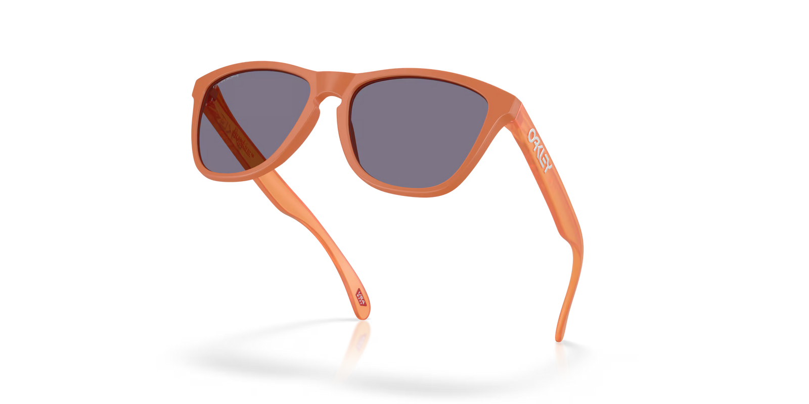 oakley frogskins sunglasses with a prizm grey lens and matte ginger frame