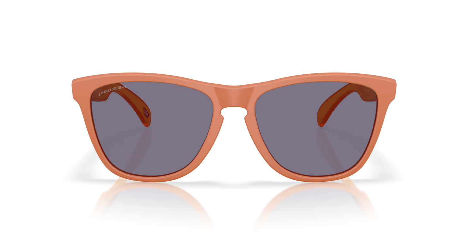 oakley frogskins sunglasses with a prizm grey lens and matte ginger frame
