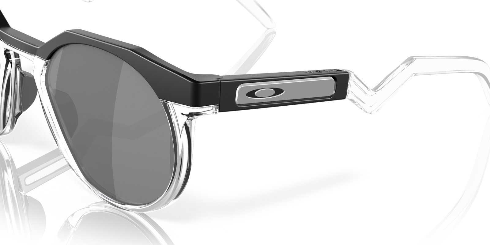oakley hstn sunglasses with black frame and reflective lenses 