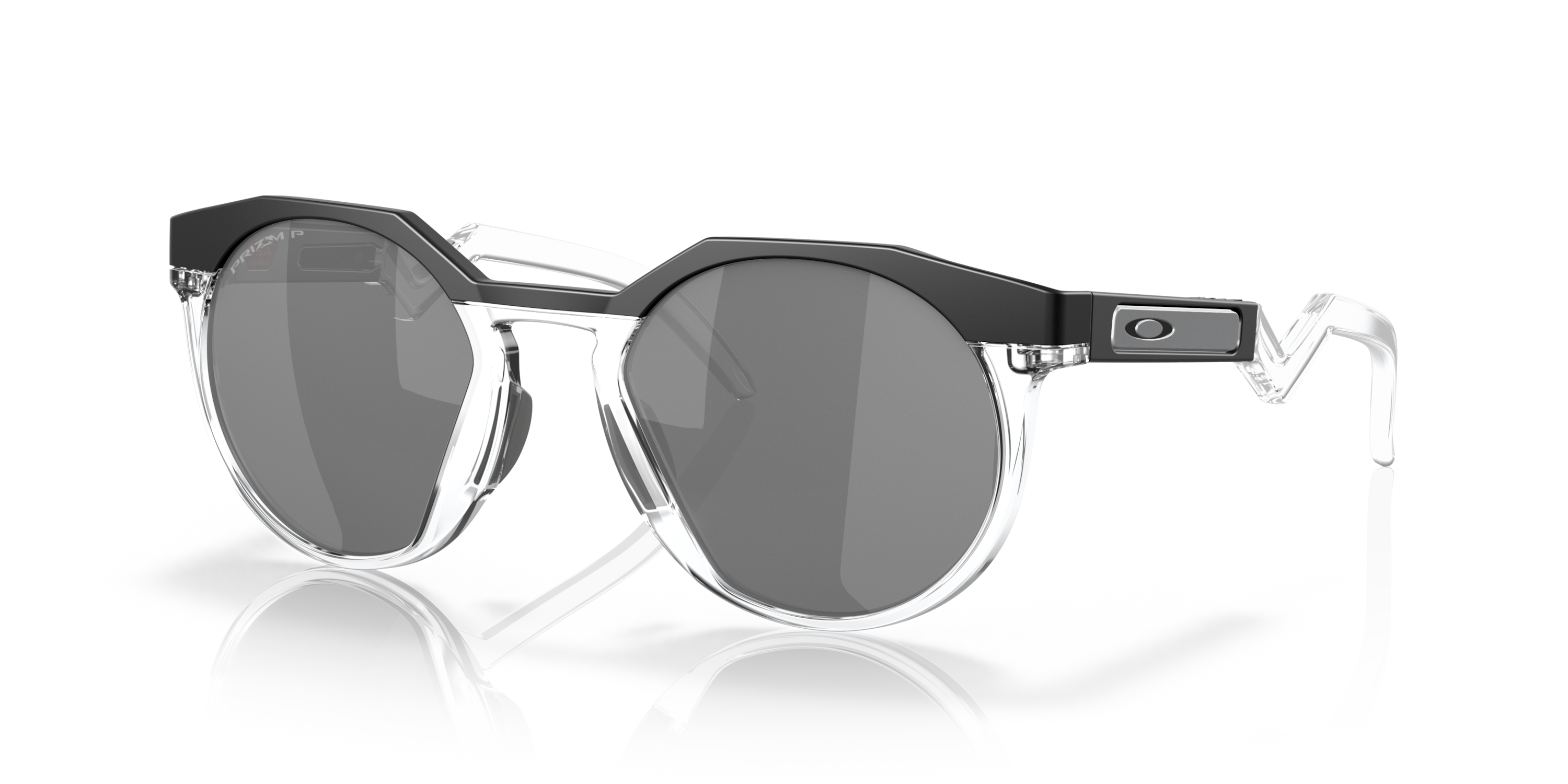 oakley hstn sunglasses with black frame and reflective lenses 