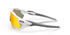 oakley radar ev path sunglasses, long and tall lenses specialty sunglasses, red yellow and orange lense with white frame, side of glasses