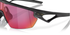oakley sphaera sunglasses, cycling and running specialty sunglasses, red yellow and purple lense with black frame, up close of lenses