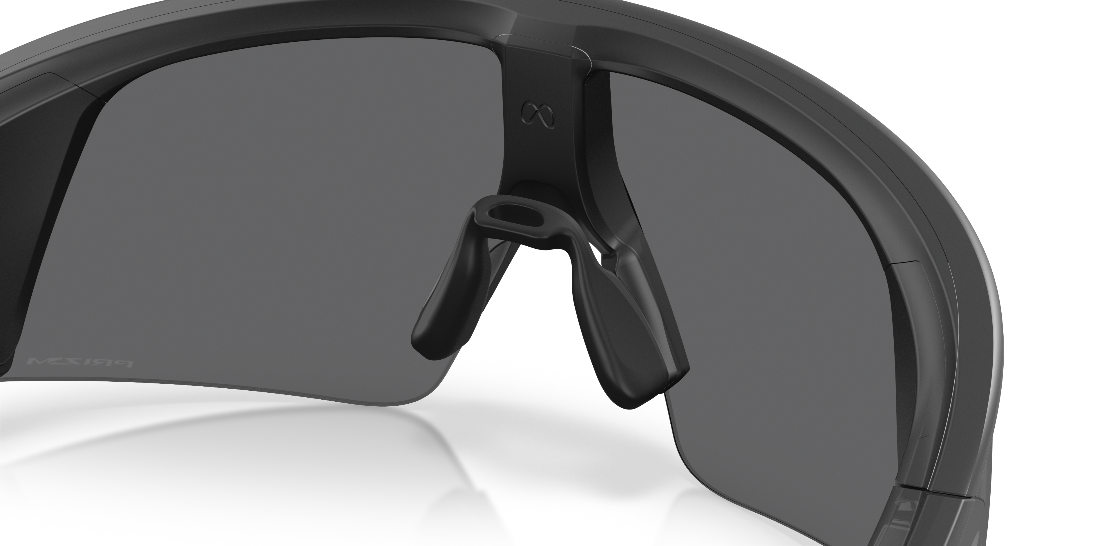 oakley vanguard ai meta sunglasses, prizm lens, grey base, close up