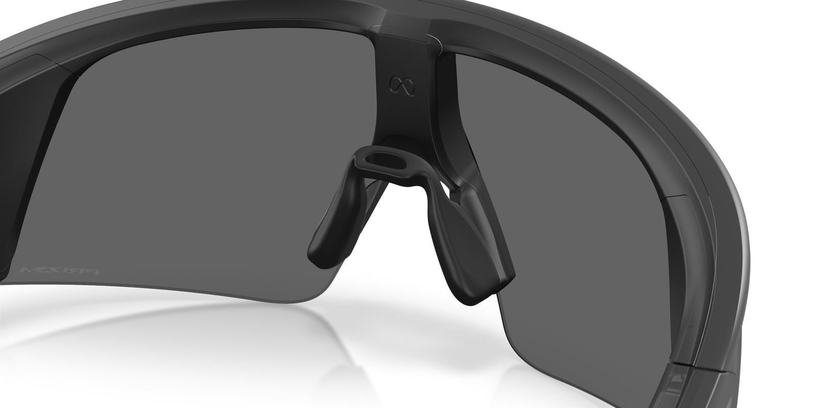 oakley vanguard ai meta sunglasses, prizm lens, grey base, close up
