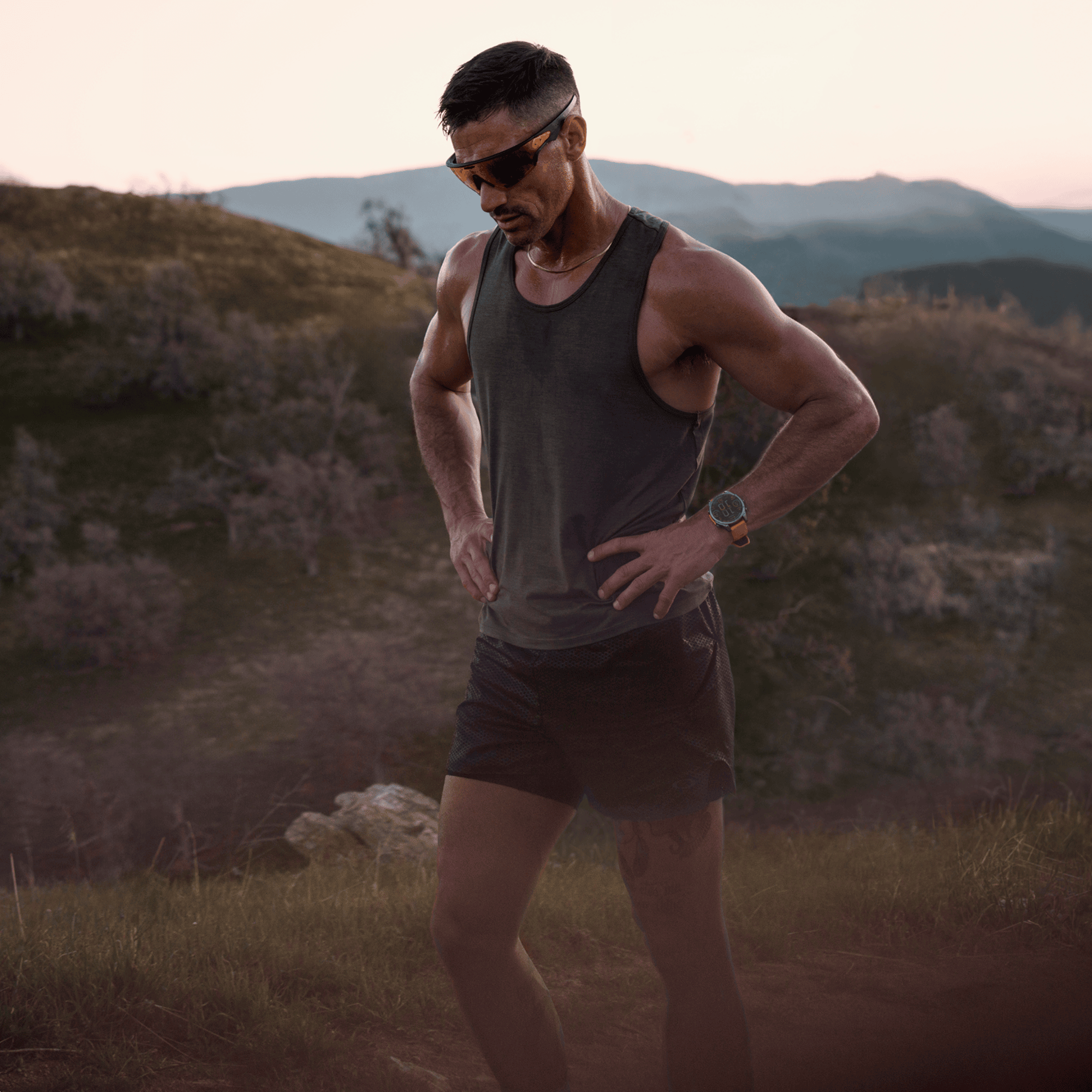 man running in oakley vanguard ai meta sunglasses