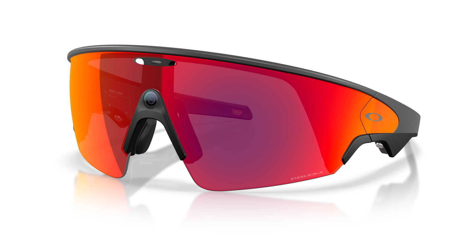 oakley vanguard ai meta sunglasses, prizm road, rose base, front view