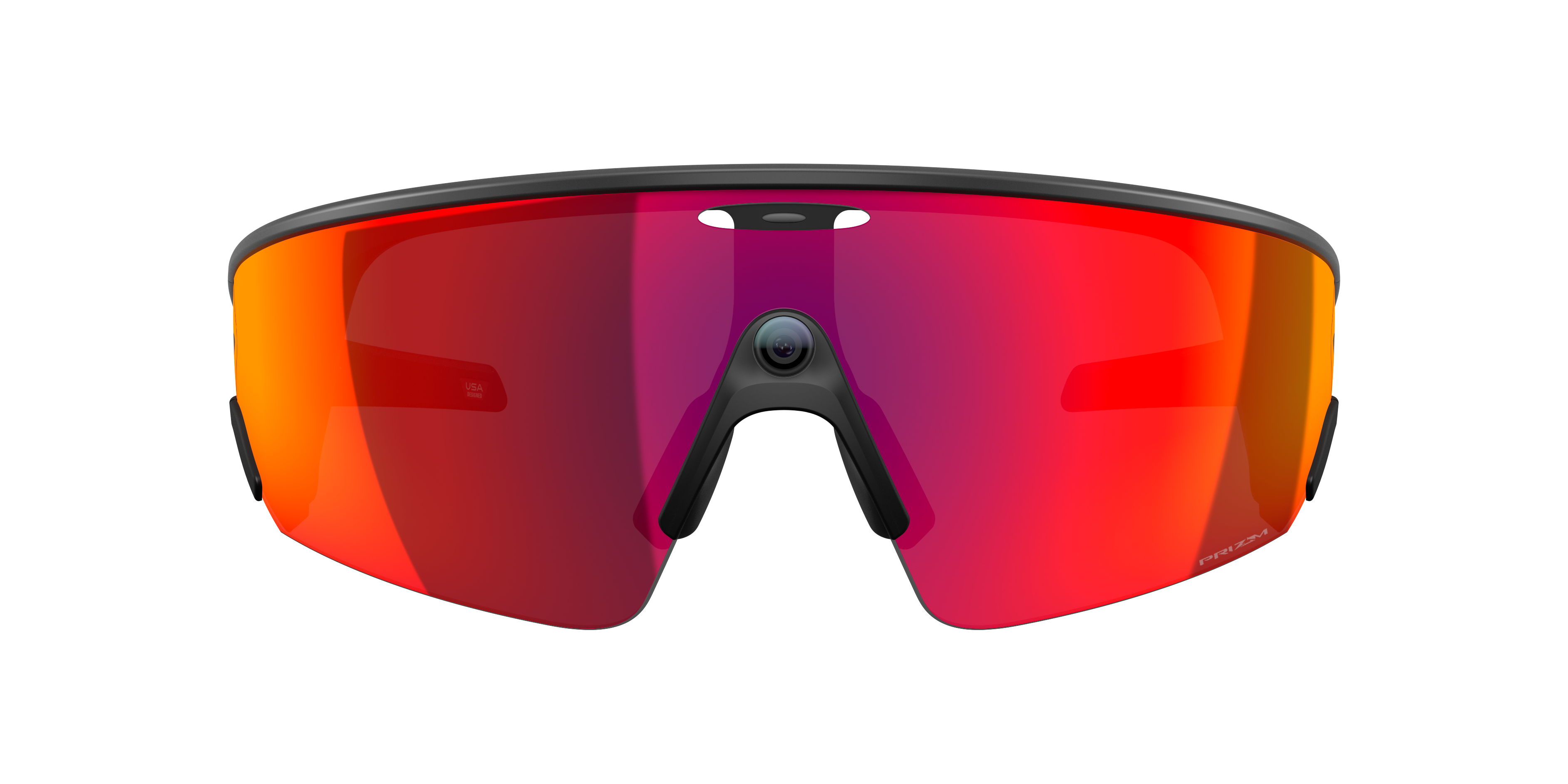 oakley vanguard ai meta sunglasses, prizm road, rose base, front view