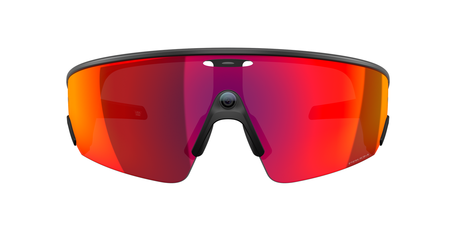 oakley vanguard ai meta sunglasses, prizm road, rose base, front view