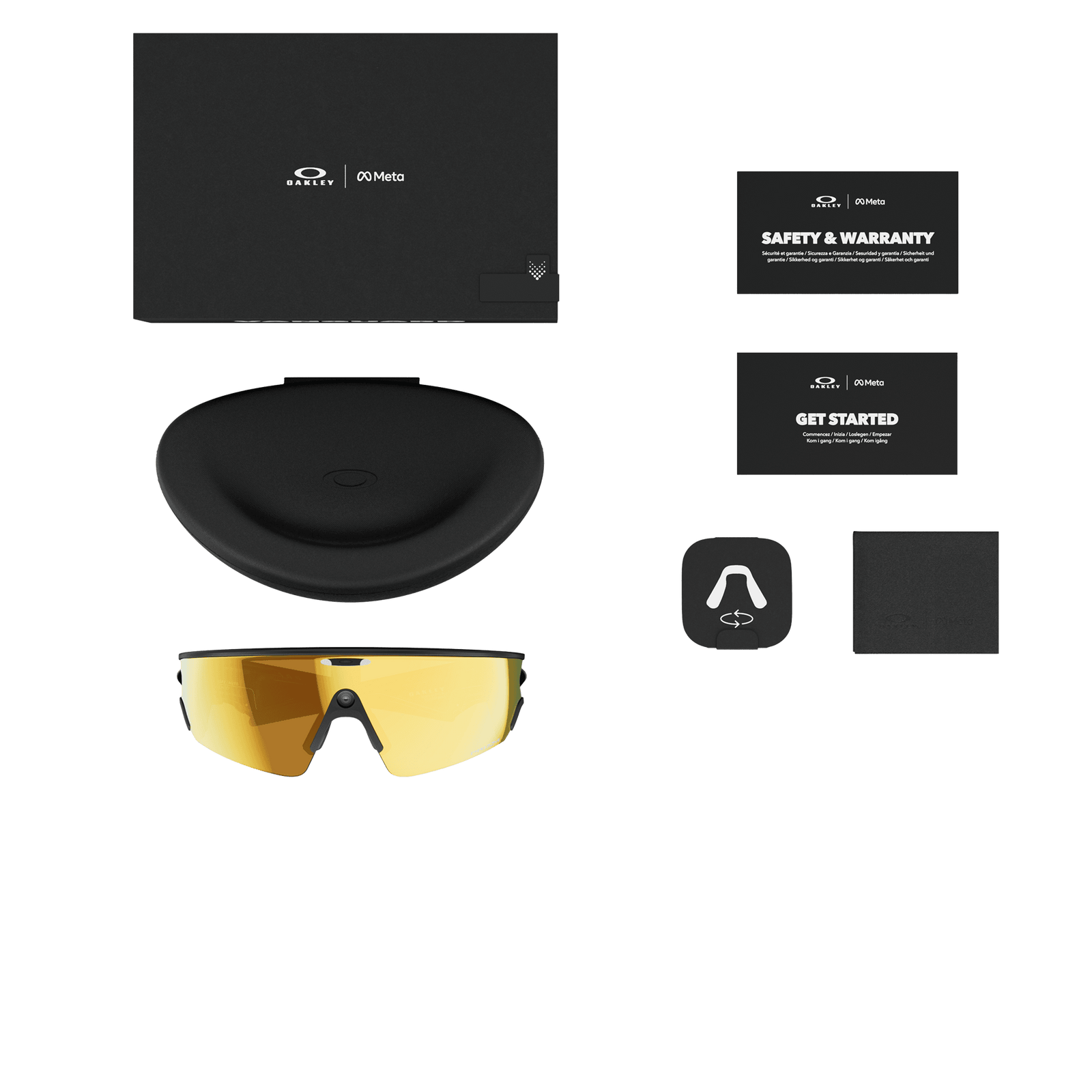 oakley meta vanguard ai glasses for running in prizm 24k bronze, what's in the box