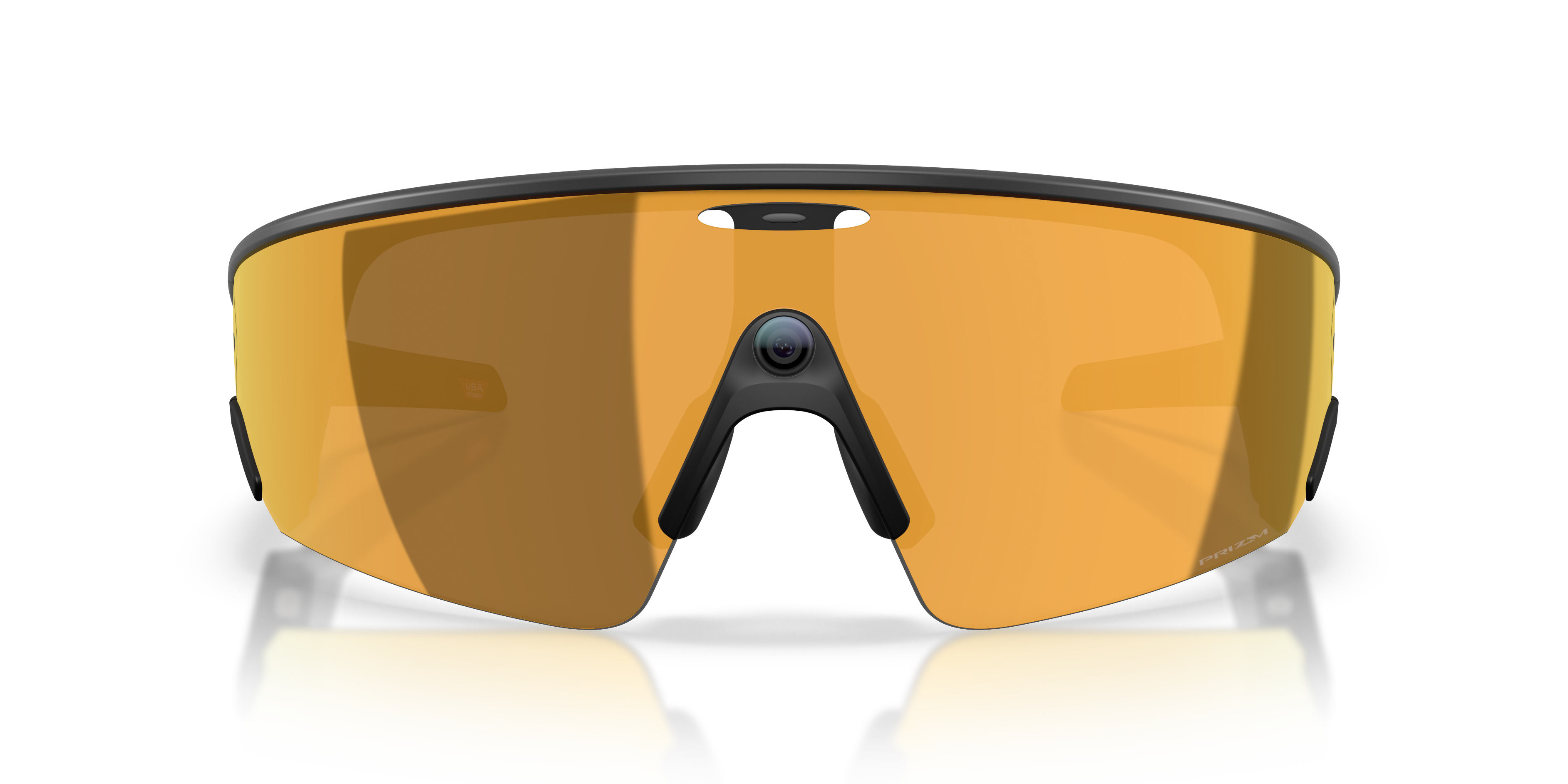 oakley meta vanguard ai glasses for running in prizm 24k bronze, front view