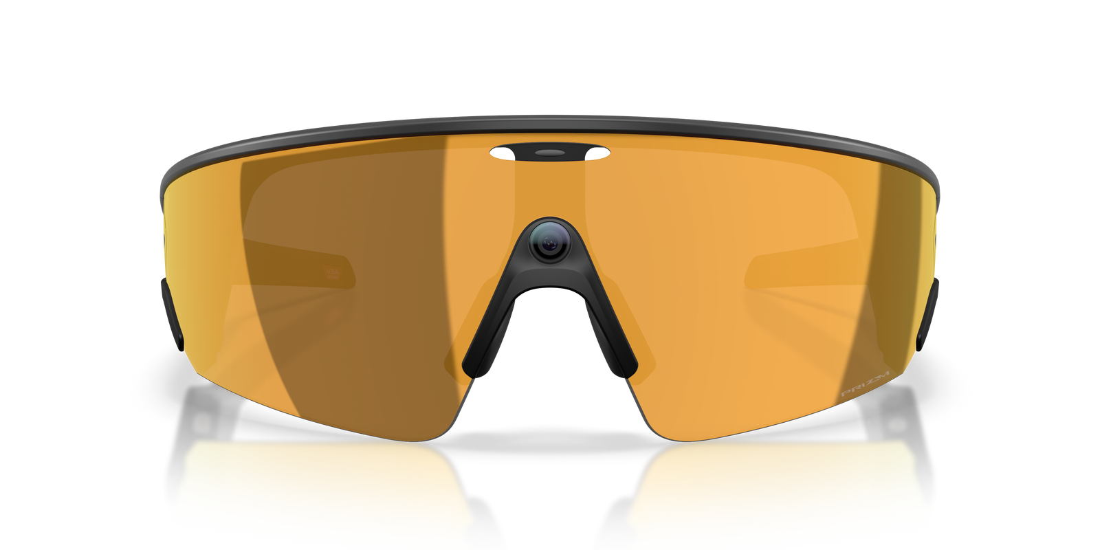 oakley meta vanguard ai glasses for running in prizm 24k bronze, front view