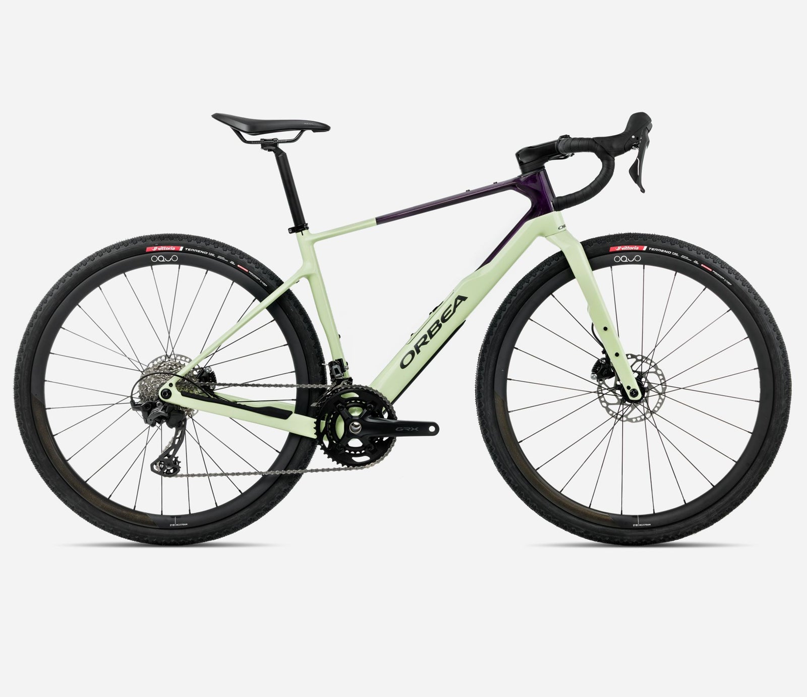orbea terra m35 team gravel bike in acid gum colour