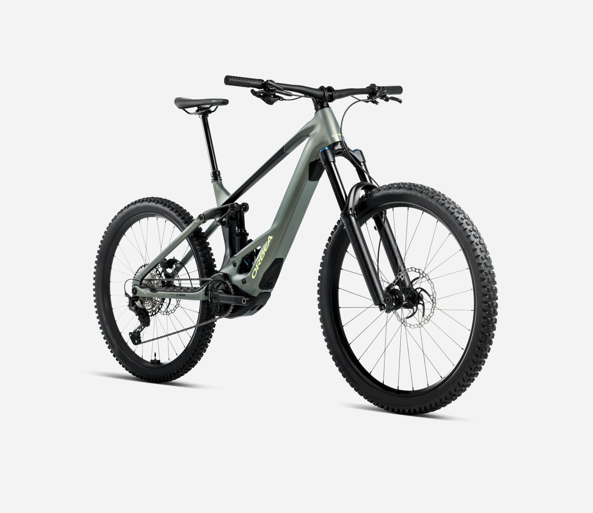 Orbea Wild H20 Mullet electric mountain bike in spaceship green colour