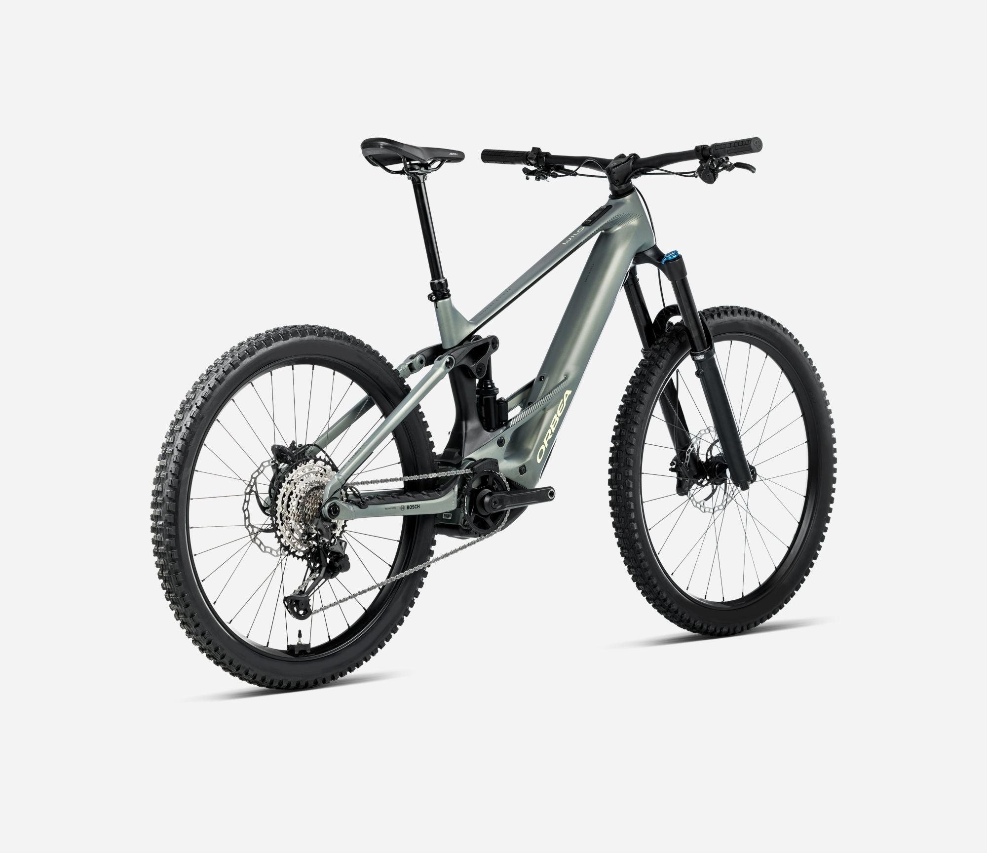 Orbea Wild H20 Mullet electric mountain bike in spaceship green colour