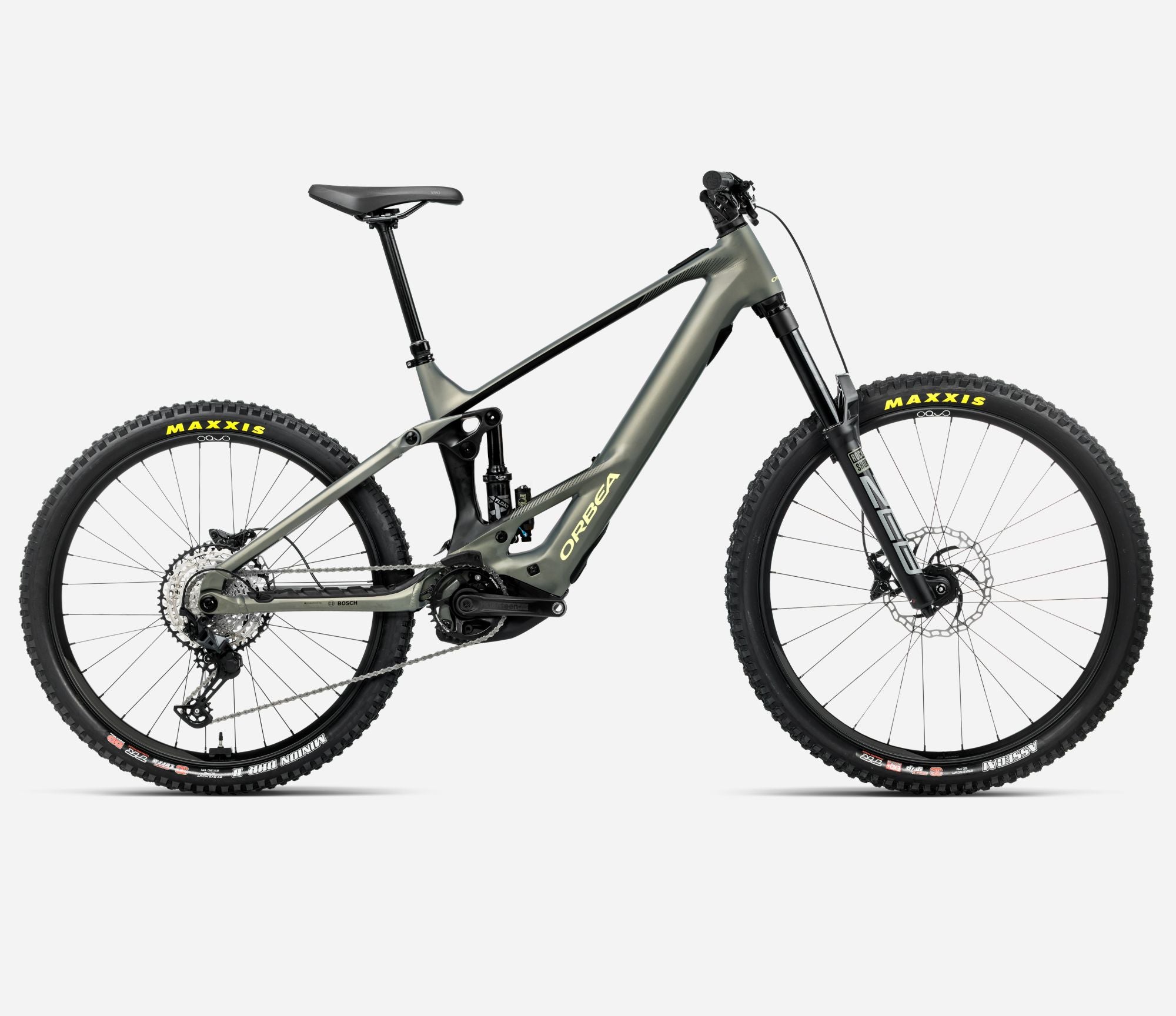Orbea Wild H20 Mullet electric mountain bike in spaceship green colour