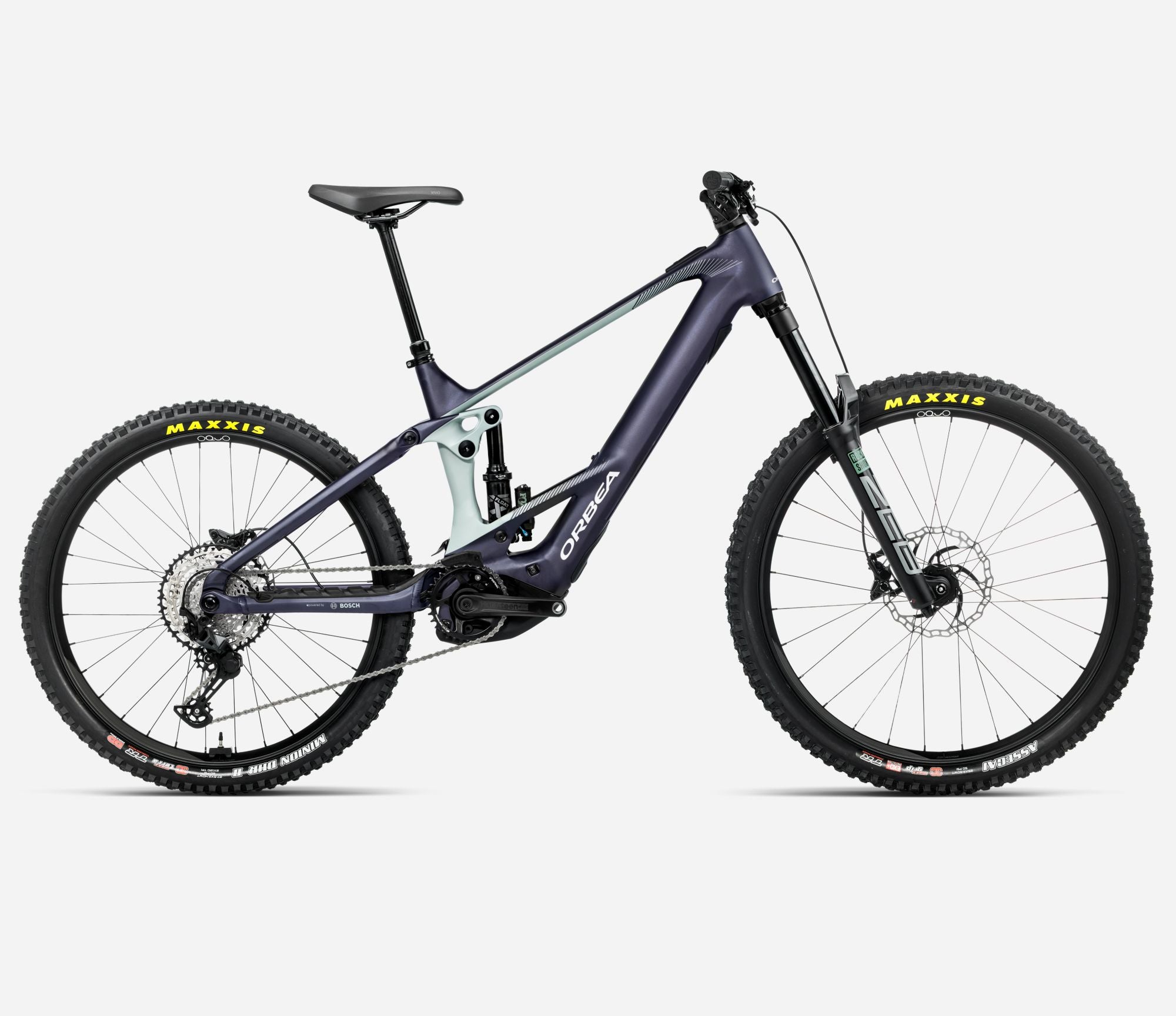 Orbea Wild H20 Mullet electric mountain bike in tanzanite colour