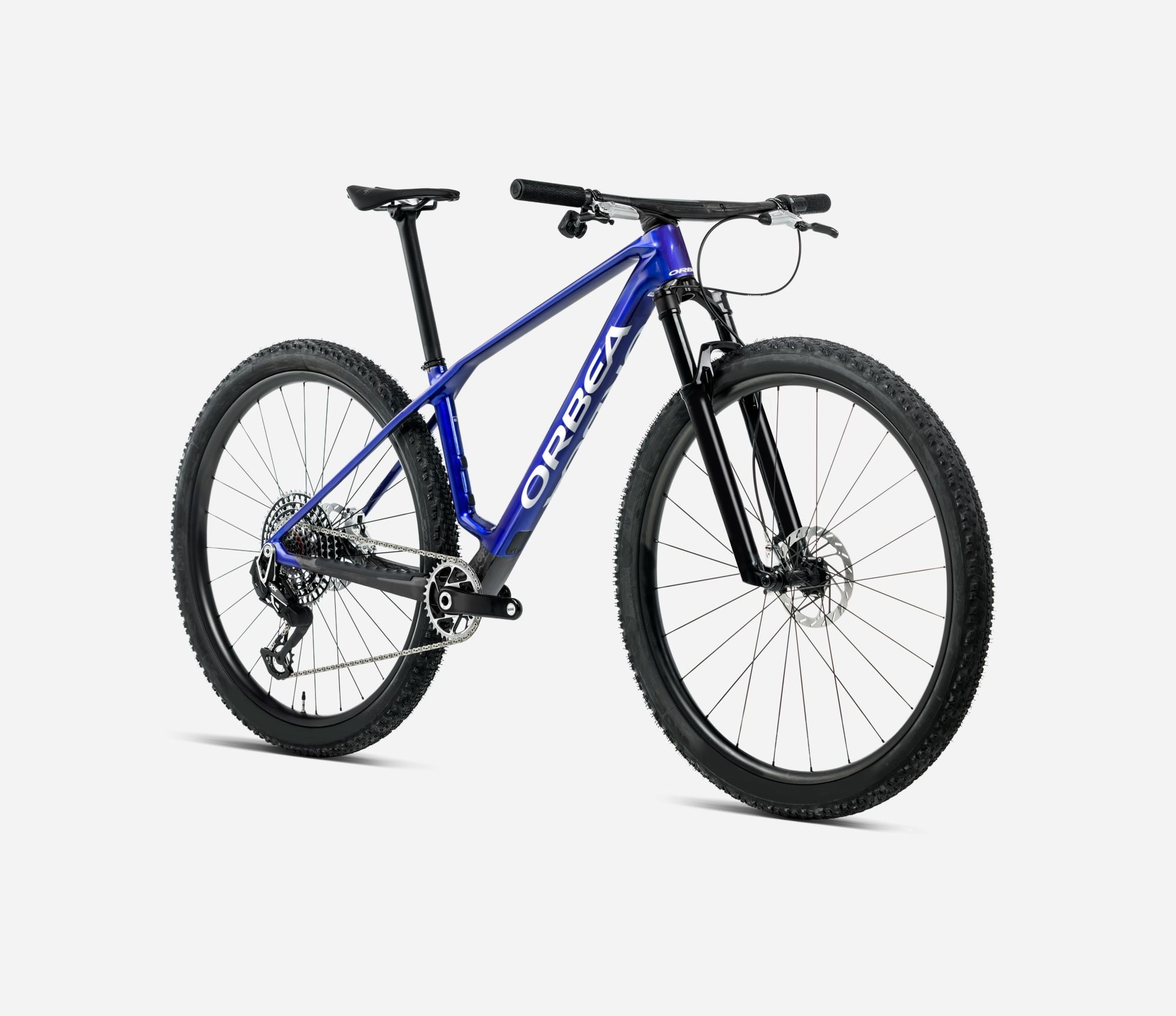 orebea alma m30 hardtail bike in cobalt blue colour side view of bike