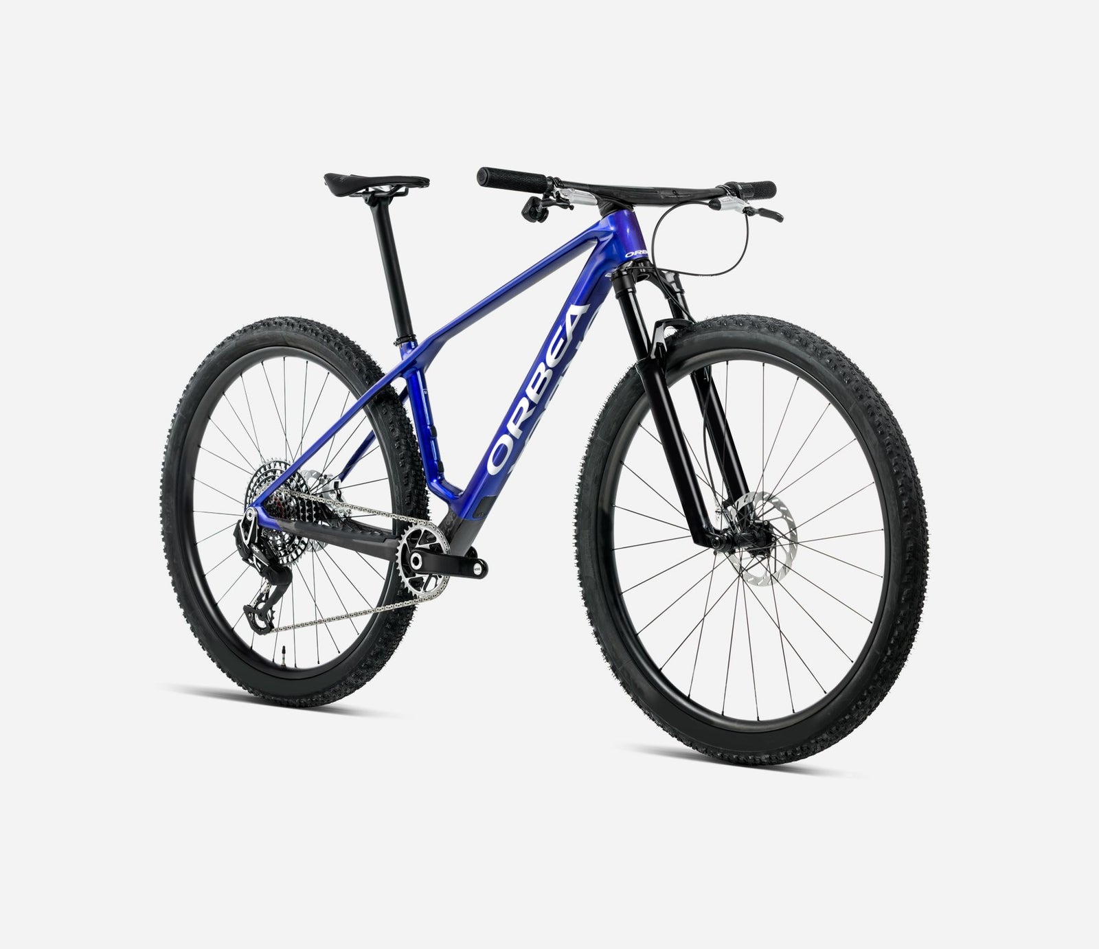 orebea alma m30 hardtail bike in cobalt blue colour side view of bike