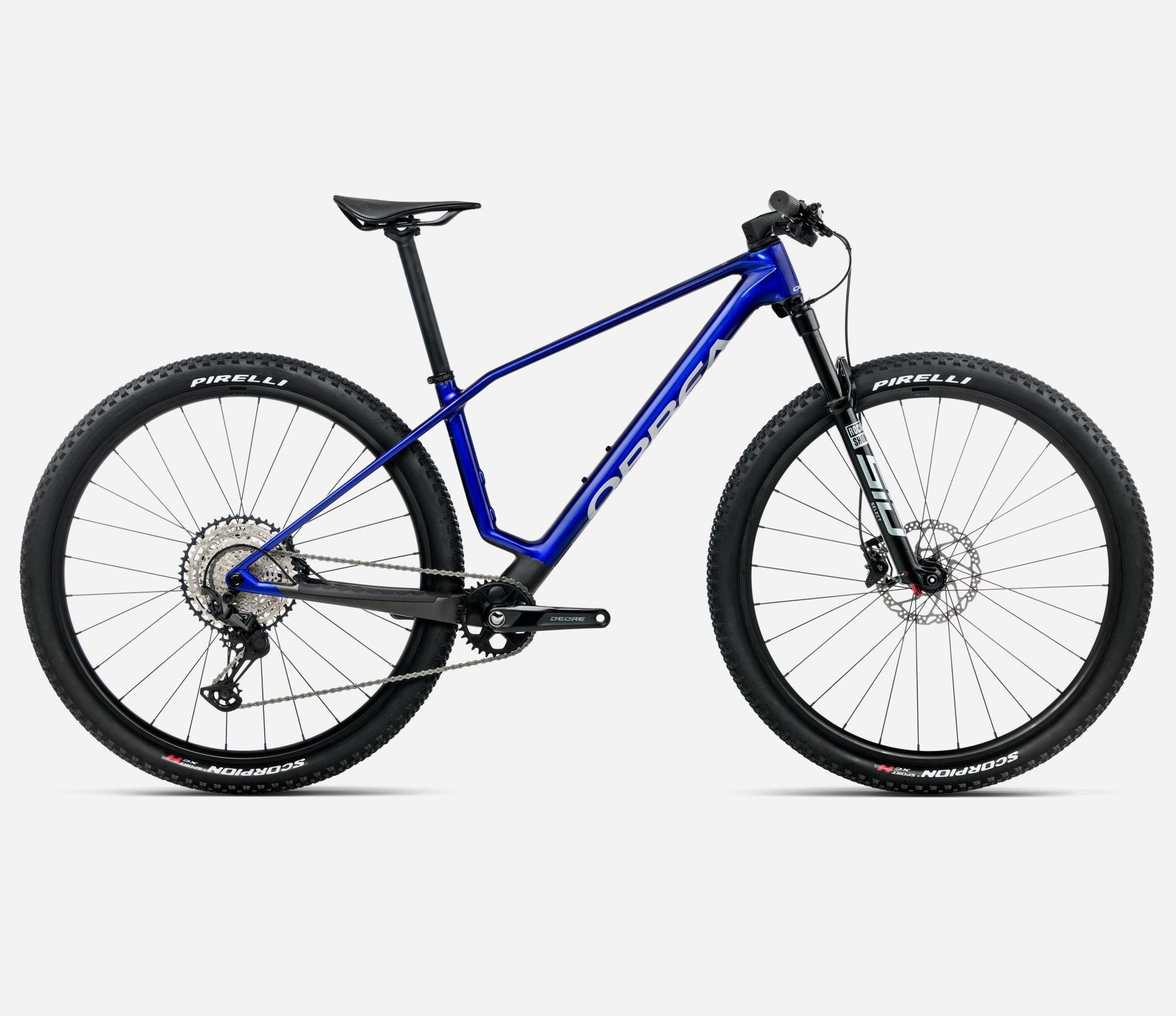 orbea alma m30 hardtail bike in cobalt blue colour