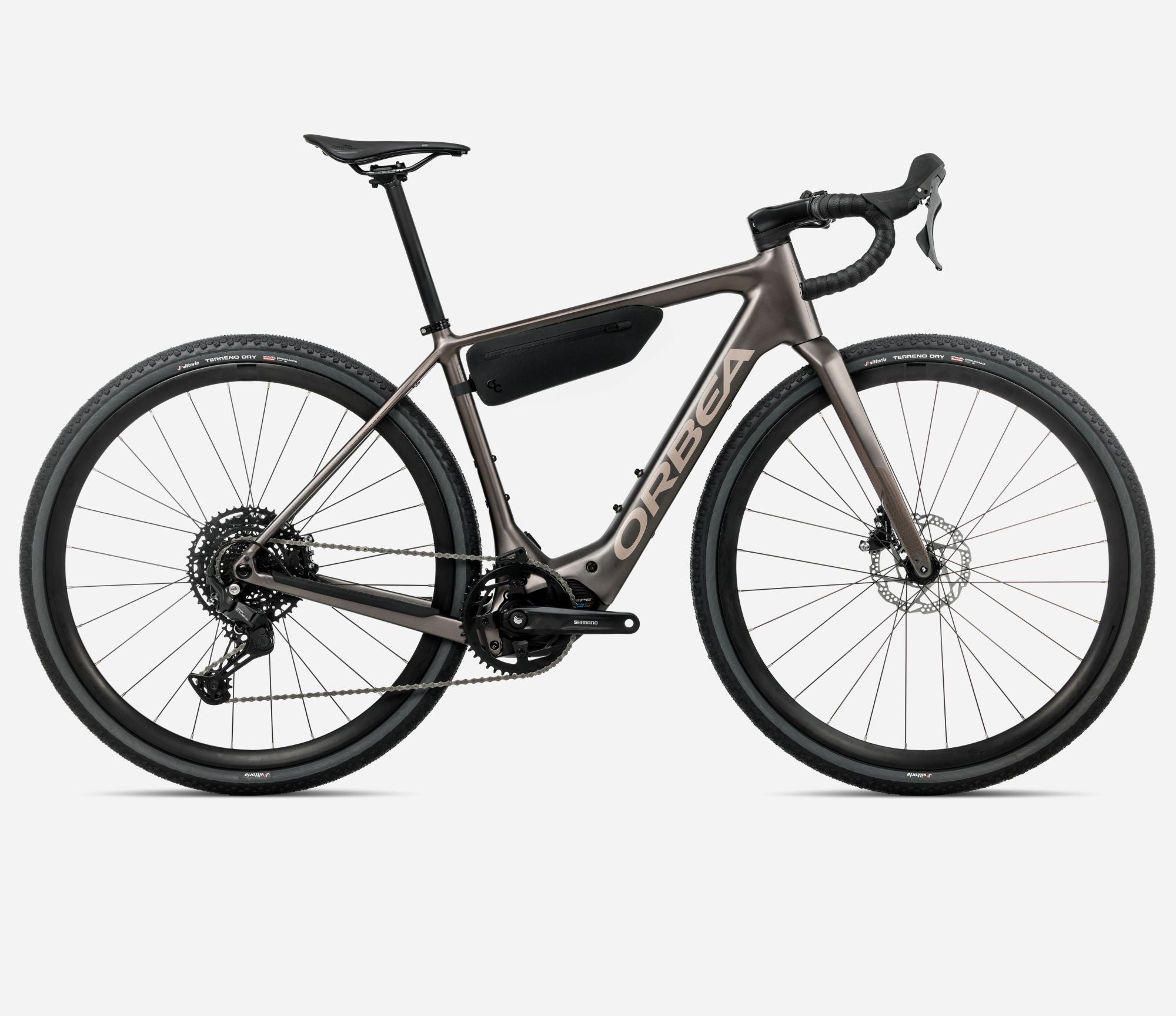 orbea denna h50 gravel bike with bag on frame