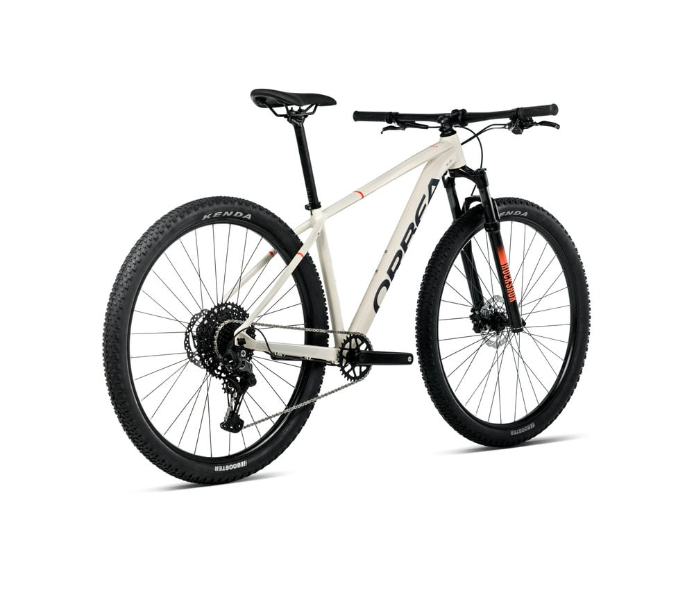 Orbea onna mountain bike, back view in ivory white colour