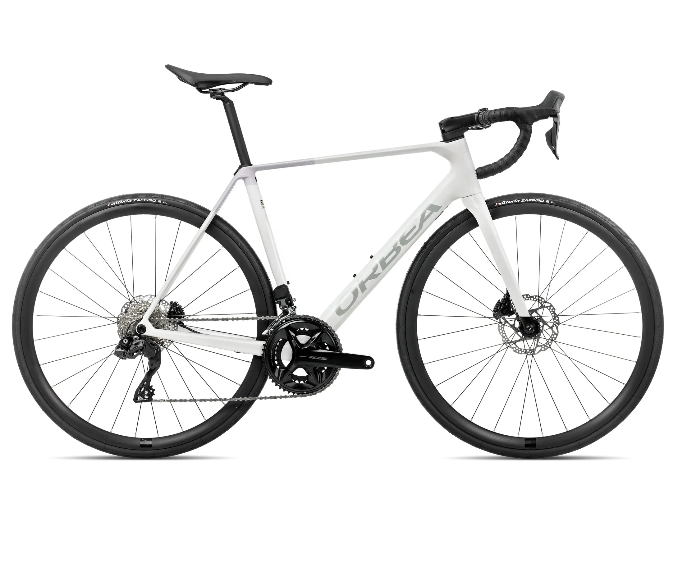orbea orca, lightweight road bike in white colour