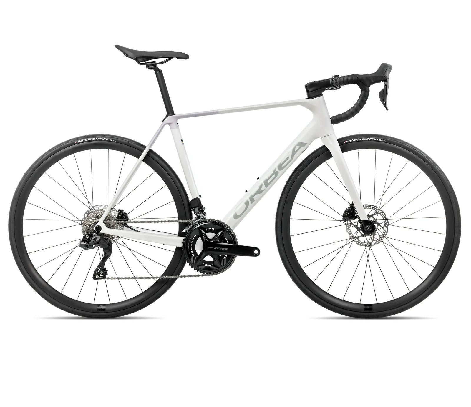 orbea orca, lightweight road bike in white colour