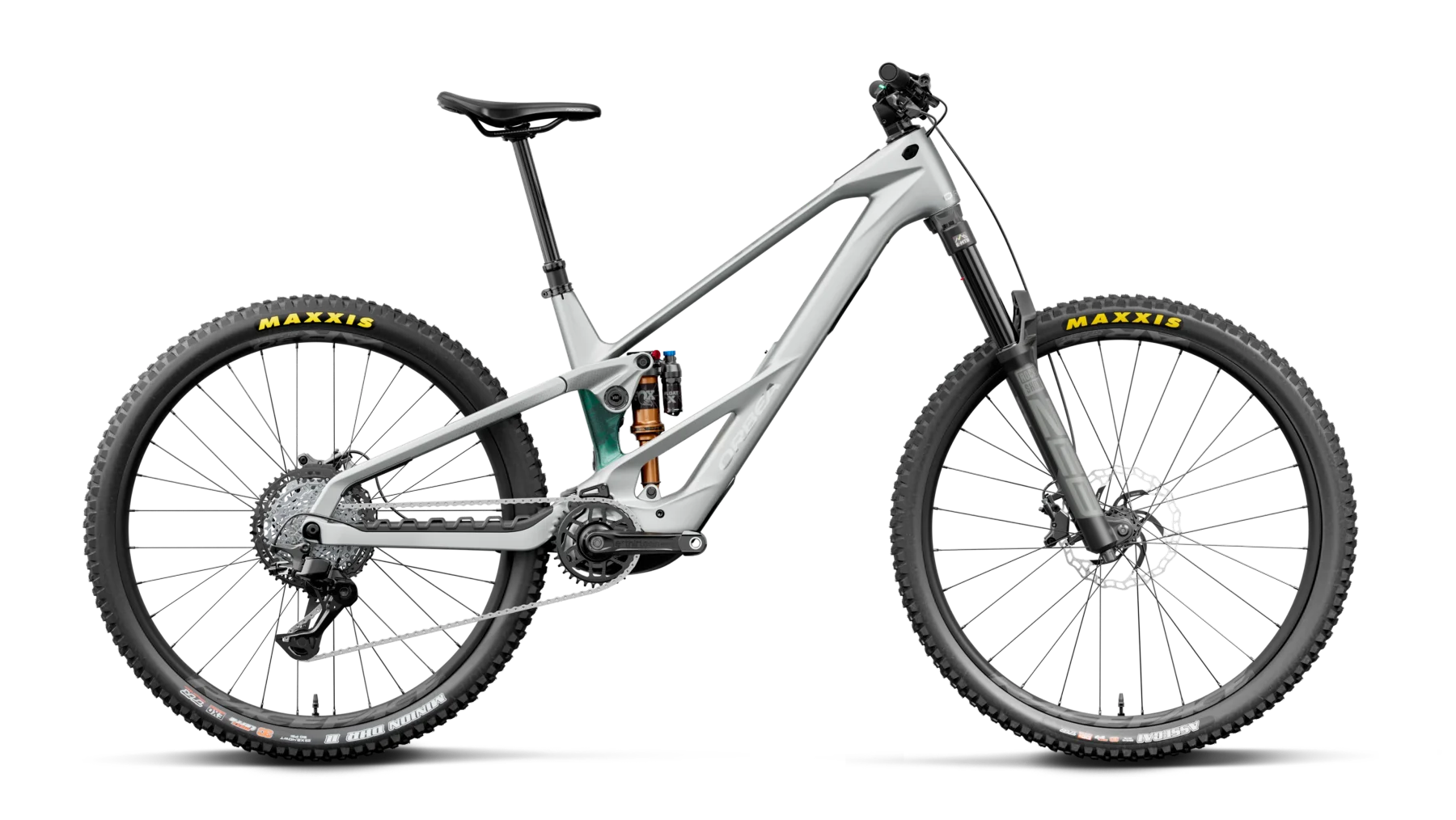 orbea wild LT m20 electric mountain bike in smooth silver colour