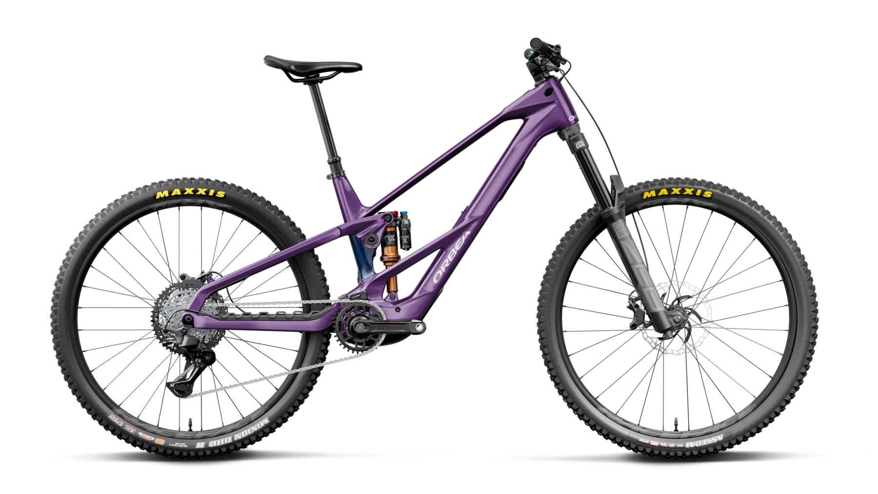 orbea wild LT M20 electric mountain bike in plum colour