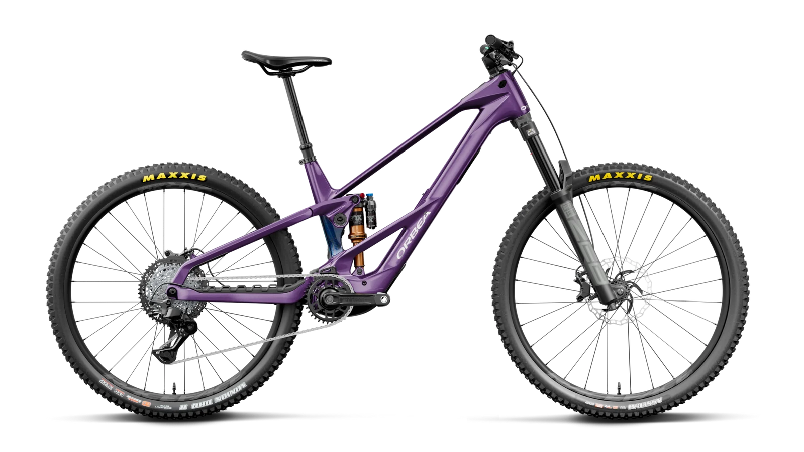 orbea wild LT M20 electric mountain bike in plum colour