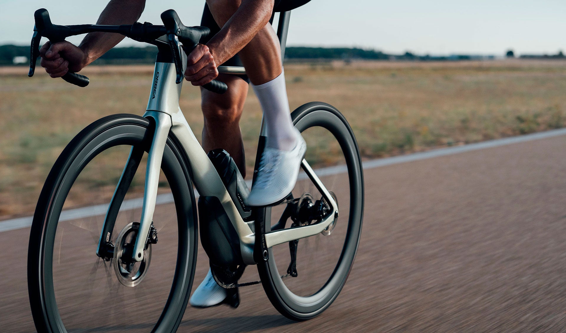 man cycling orbea orca aero, racing bike