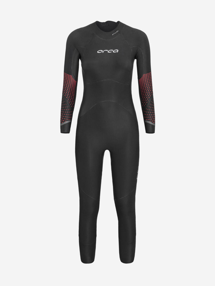 women's triathlon wetsuit for women with buoyancy in legs from orca, front view