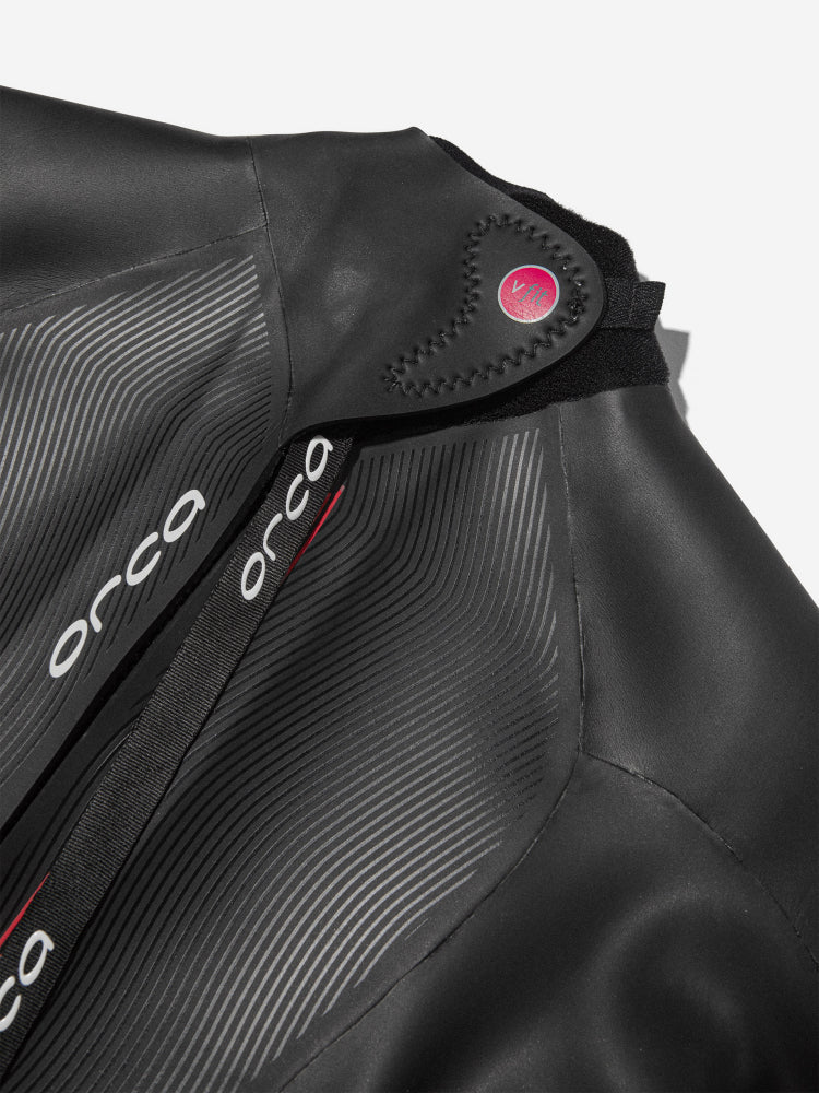 women's triathlon wetsuit for women with buoyancy in legs from orca, showing V fit for women