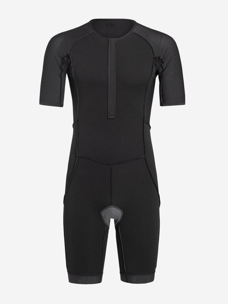 orca athlex lite trisuit for men, black colour for triathlons, showing inside stitching