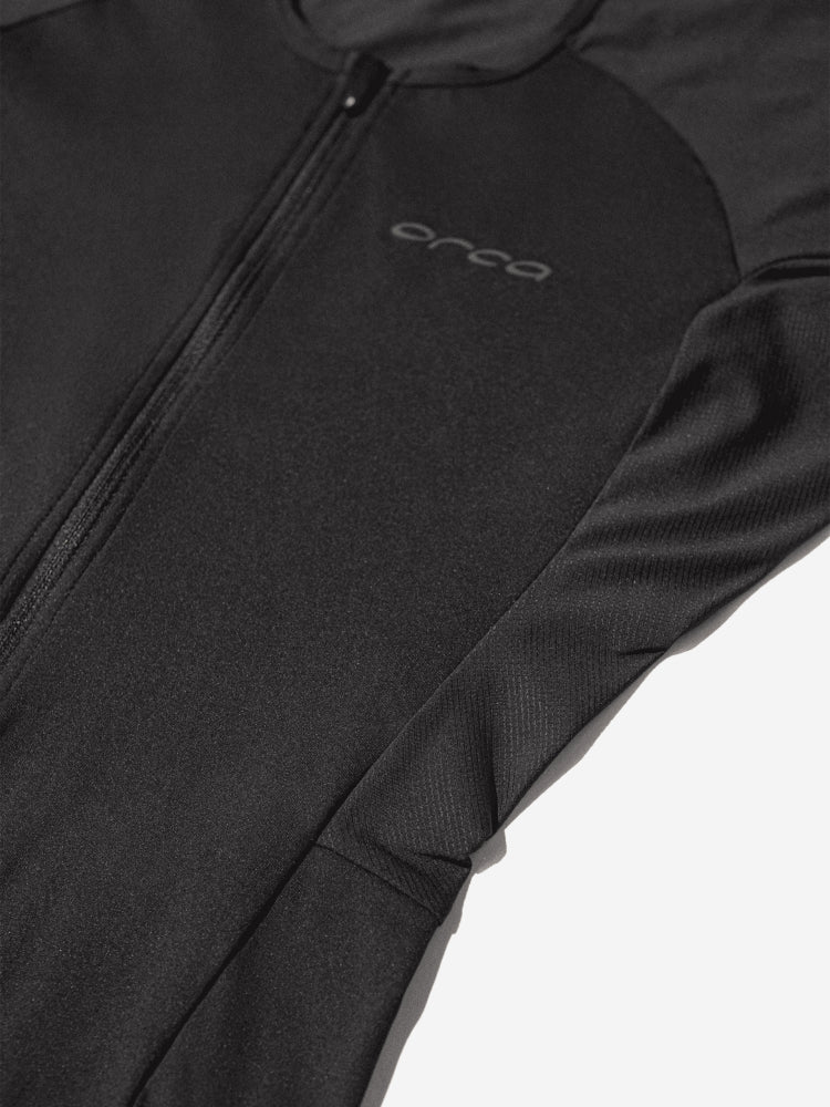 orca athlex lite women's trisuit, front zip and log, black colour